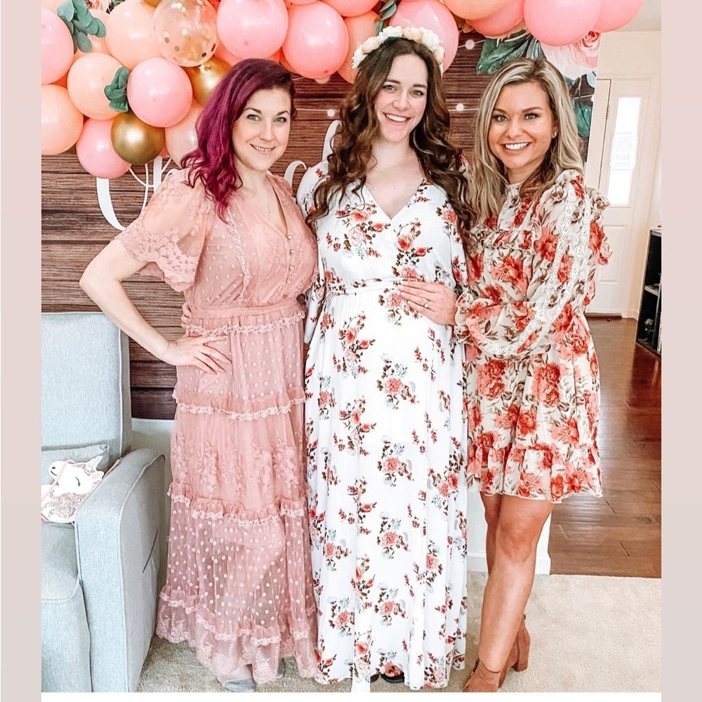 Flower Cream Maxi Dress - Picture 2 of 12